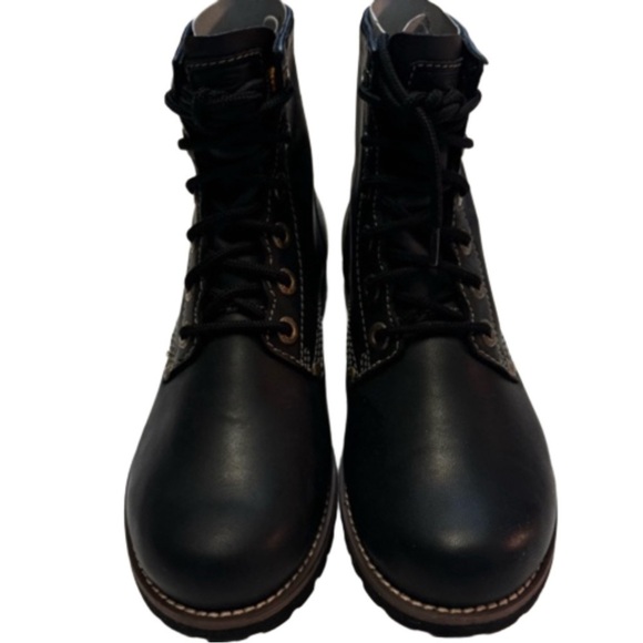 Sketchers Women’s Black Boots Size 7.5 Lace Up White Stitching NEW - Picture 5 of 13